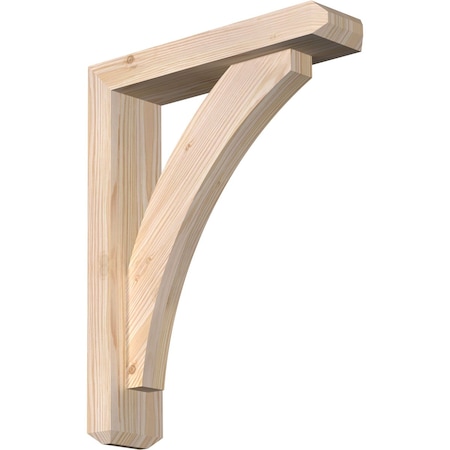 Ekena Millwork Thorton Craftsman Smooth Bracket w/ Offset Brace, Douglas Fir, 3 1/2"W x 14"D x 18"H BKT0402X14X18THR04SDF